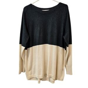 APT. 9 Green and Ivory Color Block Hi Low Lightweight Sweater XXL